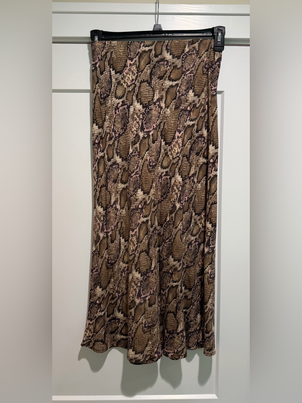 love, Fire Brown and Cream Snakeskin Maxi Skirt Size S/P